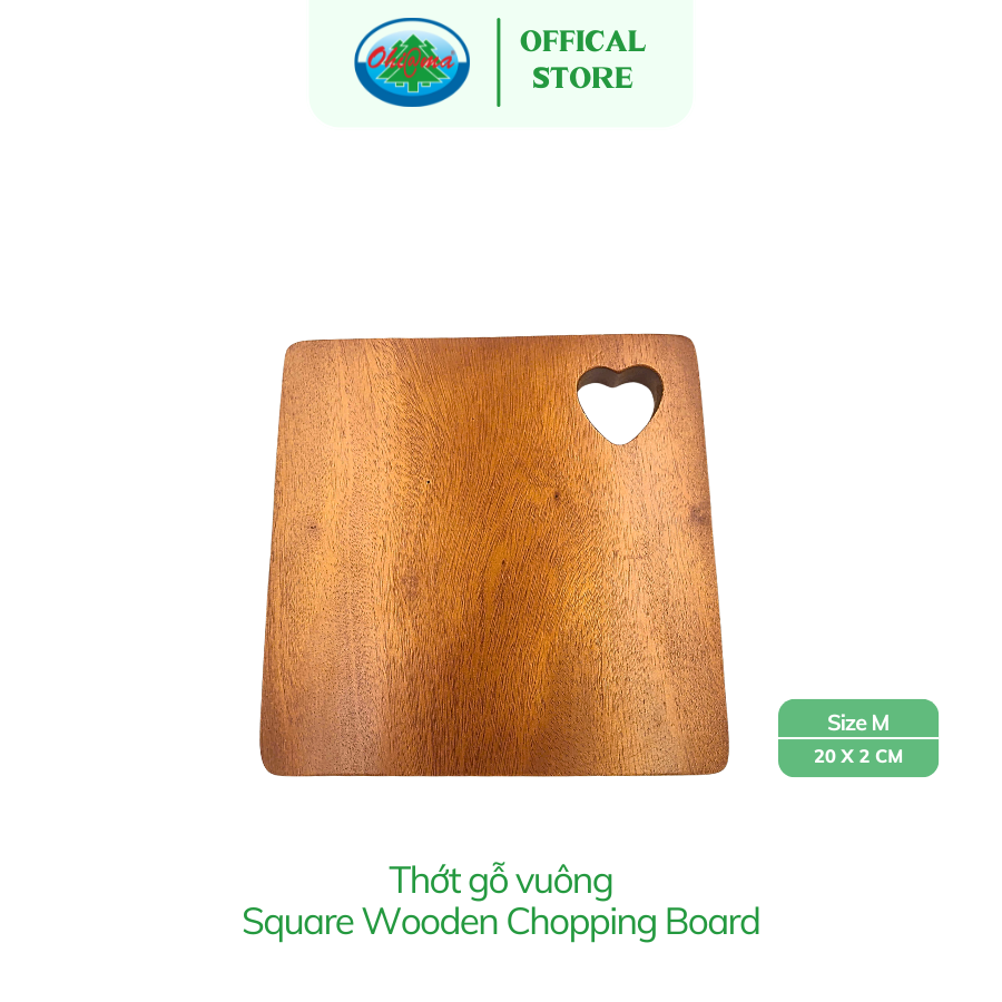  Thớt Gỗ Vuông Nhiều Size Ohiama Square Wooden Chopping Board | Đồ Dùng Nhà Bếp, Đồ Thủ Công VNXK 