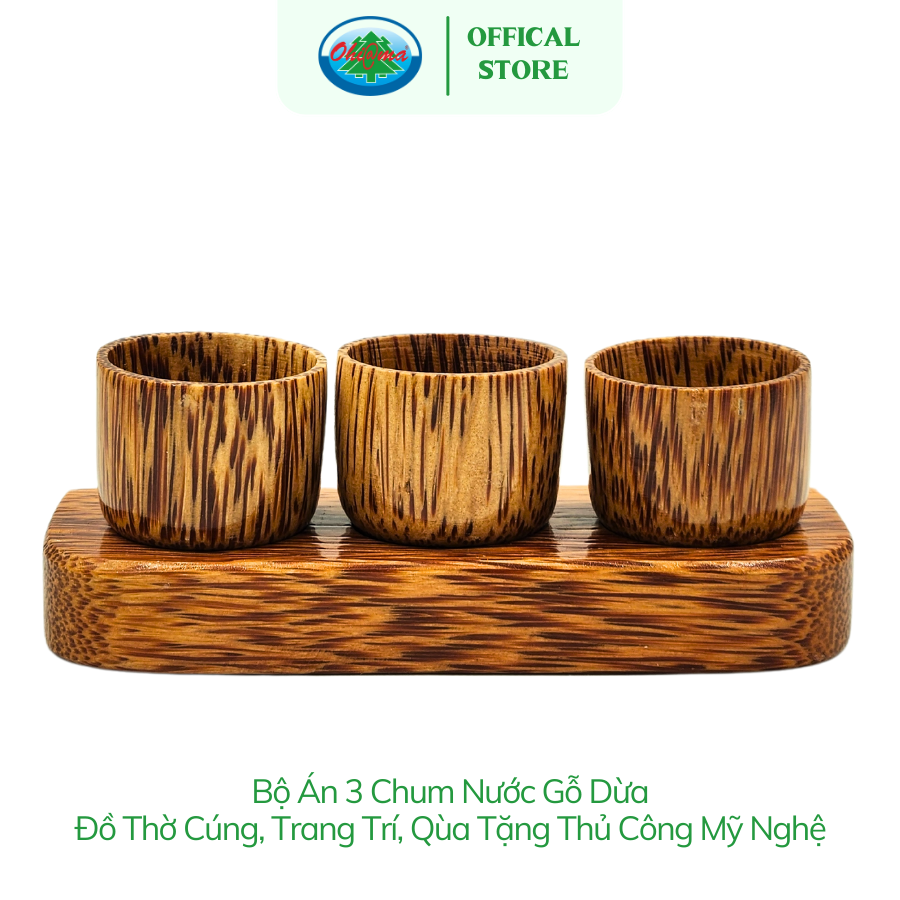  Bộ Án 3 Chum Nước Gỗ Dừa Ohi@ma 