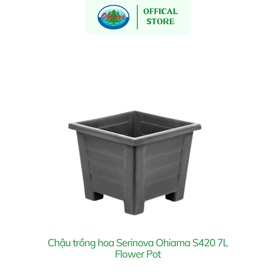  Chậu trồng cây, hoa Serinova Ohiama Flower Pot S420 7L | Chậu nhựa cao cấp, Làm đẹp không gian sống 