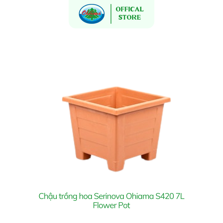  Chậu trồng cây, hoa Serinova Ohiama Flower Pot S420 7L | Chậu nhựa cao cấp, Làm đẹp không gian sống 