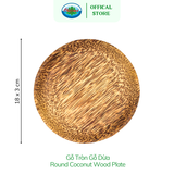  Dĩa Tròn Gỗ Dừa Ohiama Round Coconut Wood Plate - Đồ Dùng Bàn Ăn Nhà Bếp, Trang Trí Đồ Thủ Công VNXK 