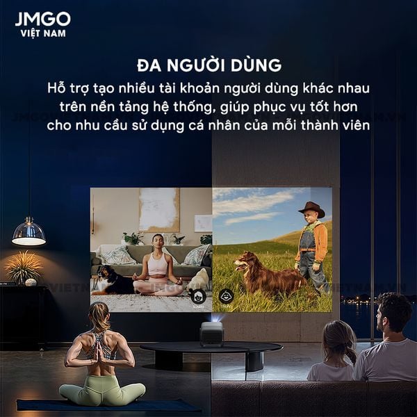 JMGO N1s 4K - Máy chiếu Triple-Laser DLP thông minh tích hợp Google TV và Netflix chính chủ, độ sáng 1.100 ISO lumens, phân giải chuẩn 4K UHD và hỗ trợ đa tính năng thông minh