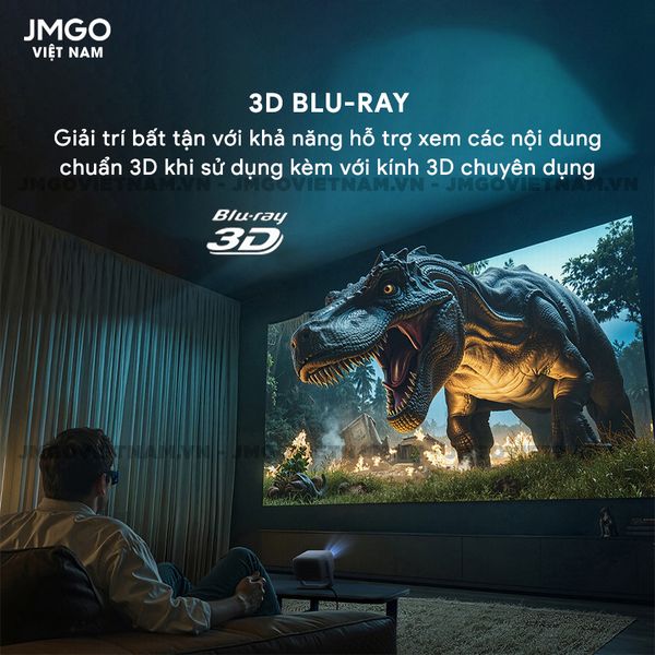 JMGO N1s 4K - Máy chiếu Triple-Laser DLP thông minh tích hợp Google TV và Netflix chính chủ, độ sáng 1.100 ISO lumens, phân giải chuẩn 4K UHD và hỗ trợ đa tính năng thông minh