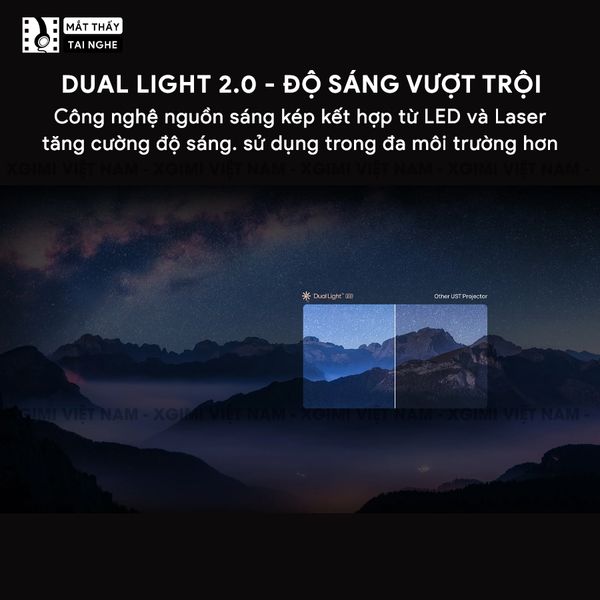 Xgimi Aura 2 - Máy chiếu siêu gần thông minh tích hợp hệ điều hành Android, nguồn sáng kép Dual Light 2.0, độ sáng 2300 ISO lumens, phân giải chuẩn 4K UHD, hỗ trợ các tính năng căn chỉnh thông minh, loa Harman Kardon, chuẩn Dolby Vision và IMAX Enhanced