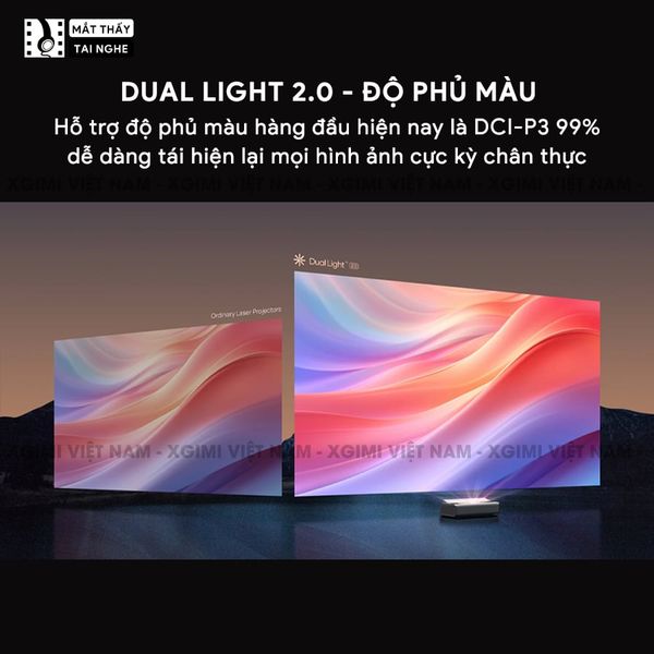 Xgimi Aura 2 - Máy chiếu siêu gần thông minh tích hợp hệ điều hành Android, nguồn sáng kép Dual Light 2.0, độ sáng 2300 ISO lumens, phân giải chuẩn 4K UHD, hỗ trợ các tính năng căn chỉnh thông minh, loa Harman Kardon, chuẩn Dolby Vision và IMAX Enhanced