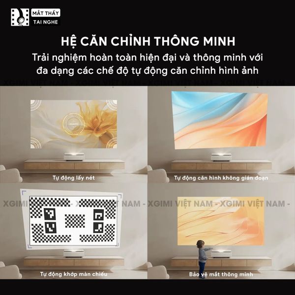 Xgimi Aura 2 - Máy chiếu siêu gần thông minh tích hợp hệ điều hành Android, nguồn sáng kép Dual Light 2.0, độ sáng 2300 ISO lumens, phân giải chuẩn 4K UHD, hỗ trợ các tính năng căn chỉnh thông minh, loa Harman Kardon, chuẩn Dolby Vision và IMAX Enhanced