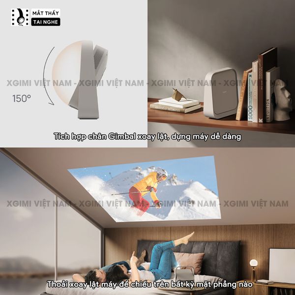 Xgimi Elfin Flip - Máy chiếu thông minh tích hợp hệ điều hành Xgimi OS, độ sáng 400 ISO lumens, phân giải Full HD, hỗ trợ các tính năng căn chỉnh thông minh, loa Harman Kardon và Netflix chính chủ