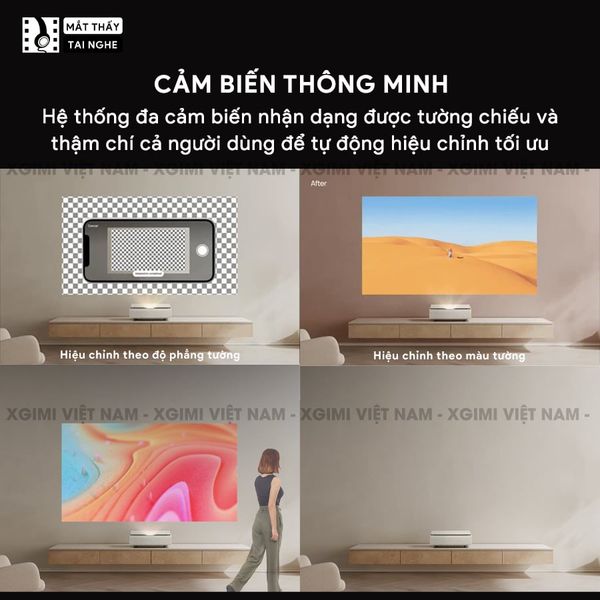 Xgimi Aura 2 - Máy chiếu siêu gần thông minh tích hợp hệ điều hành Android, nguồn sáng kép Dual Light 2.0, độ sáng 2300 ISO lumens, phân giải chuẩn 4K UHD, hỗ trợ các tính năng căn chỉnh thông minh, loa Harman Kardon, chuẩn Dolby Vision và IMAX Enhanced