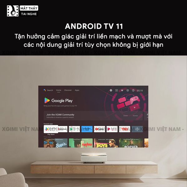 Xgimi Aura 2 - Máy chiếu siêu gần thông minh tích hợp hệ điều hành Android, nguồn sáng kép Dual Light 2.0, độ sáng 2300 ISO lumens, phân giải chuẩn 4K UHD, hỗ trợ các tính năng căn chỉnh thông minh, loa Harman Kardon, chuẩn Dolby Vision và IMAX Enhanced