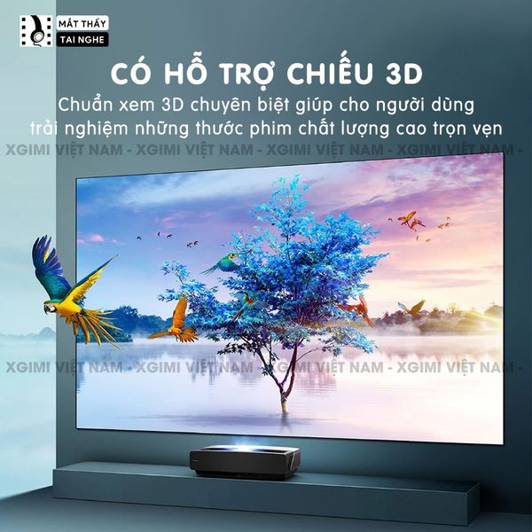 Xgimi Aura- Máy chiếu siêu gần thông minh tích hợp hệ điều hành Android, độ sáng 2400 ansi lumens, phân giải chuẩn 4K UHD, hỗ trợ lấy nét tự động Auto Focus và loa Harman Kardon