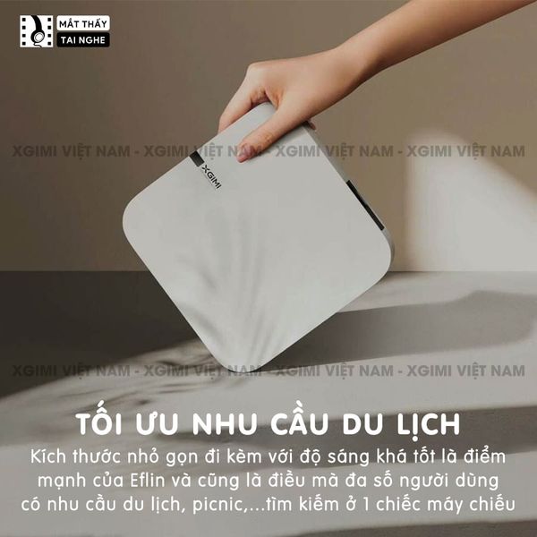 Xgimi Elfin - Máy chiếu thông minh tích hợp hệ điều hành Android, độ sáng 800 ansi lumens, phân giải Full HD, hỗ trợ các tính năng căn chỉnh thông minh và loa Harman Kardon