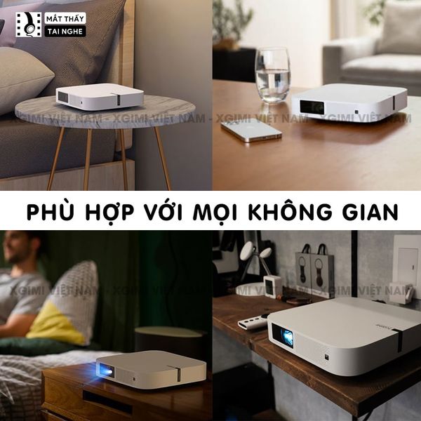 Xgimi Elfin - Máy chiếu thông minh tích hợp hệ điều hành Android, độ sáng 800 ansi lumens, phân giải Full HD, hỗ trợ các tính năng căn chỉnh thông minh và loa Harman Kardon