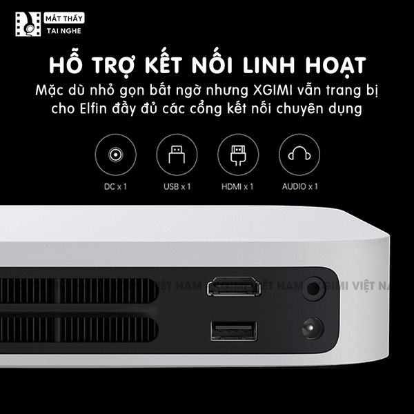 Xgimi Elfin - Máy chiếu thông minh tích hợp hệ điều hành Android, độ sáng 800 ansi lumens, phân giải Full HD, hỗ trợ các tính năng căn chỉnh thông minh và loa Harman Kardon