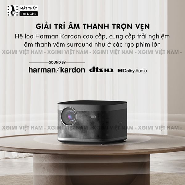 Xgimi H2 - Máy chiếu thông minh tích hợp hệ điều hành Android, độ sáng 1350 ansi lumens, phân giải Full HD, hỗ trợ các tính năng căn chỉnh thông minh và loa Harman Kardon