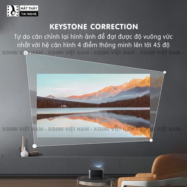 Xgimi H2 - Máy chiếu thông minh tích hợp hệ điều hành Android, độ sáng 1350 ansi lumens, phân giải Full HD, hỗ trợ các tính năng căn chỉnh thông minh và loa Harman Kardon