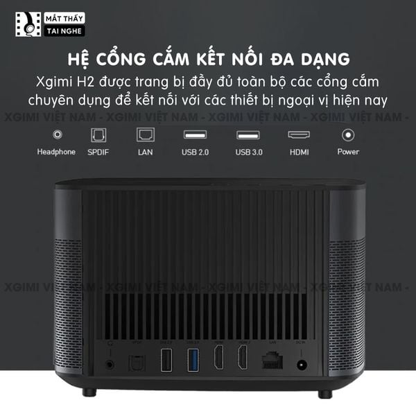 Xgimi H2 - Máy chiếu thông minh tích hợp hệ điều hành Android, độ sáng 1350 ansi lumens, phân giải Full HD, hỗ trợ các tính năng căn chỉnh thông minh và loa Harman Kardon