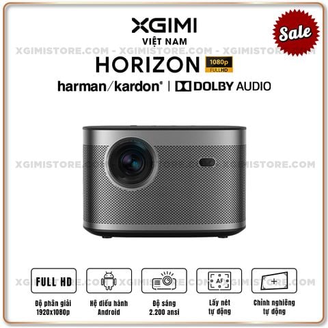 Xgimi Horizon - Máy chiếu thông minh tích hợp hệ điều hành Android, độ sáng 2200 ansi lumens, phân giải Full HD, hỗ trợ các tính năng căn chỉnh thông minh và loa Harman Kardon