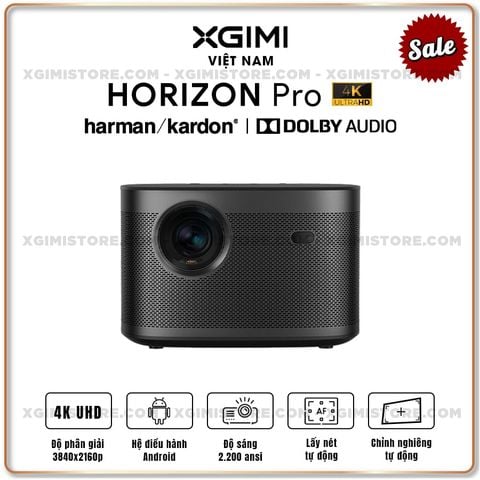 Xgimi Horizon Pro - Máy chiếu thông minh tích hợp hệ điều hành Android, độ sáng 2200 ansi lumens, phân giải chuẩn 4K UHD, hỗ trợ các tính năng căn chỉnh thông minh và loa Harman Kardon