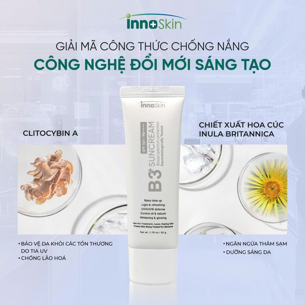 INNOSKIN B3+ SUNCREAM SPF50+/PA++++ NANO TONE UP