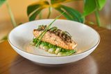  Grilled Sapa Salmon with Cham Cheo & Sauteed Tonkin Jasmine With Bok Choy 