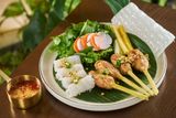  Grilled Shrimp & Squid, Pork Paste On Rice Vermicelli Sheet 