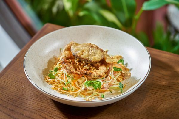 Sego Begono Mango Jackfruit Salad, Pickled Young Jackfruit & Crispy Fried Soft She ...