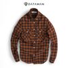  Áo sơ mi nam dài tay caro xanh cam DATAMAN, 2 túi ngực - SMDT22-03 