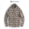  Áo sơ mi nam dài tay caro trắng nâu DATAMAN, 2 túi ngực - SMDT22-05 