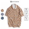 Áo POLO Unisex tay ngắn họa tiết Cube Monogram dáng Overfit - PLMN2309