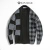  Áo len nam dày DATAMAN cổ tròn, vặn thừng kết hợp hoạ tiết caro - DT22-26 