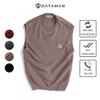  Áo gile len nam DATAMAN cao cấp, cổ tròn unisex, thêu logo ở ngực, chất liệu len Cashmere, style Hàn Quốc - GILEDT22-10 