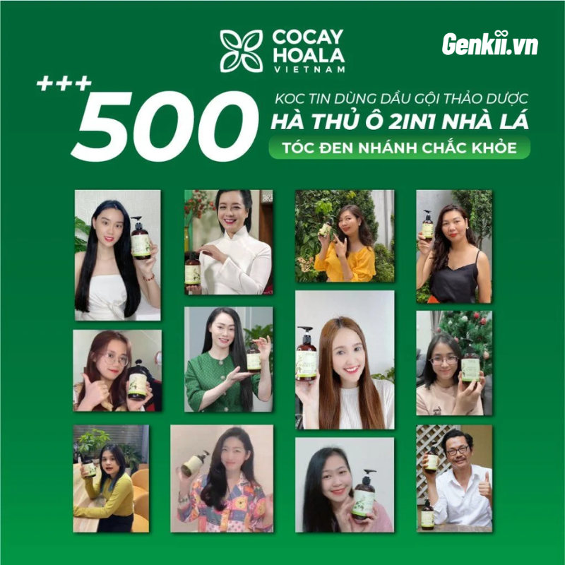  Dầu Gội Thảo Dược Hà Thủ Ô 2IN1 Cỏ Cây Hoa Lá 450G cải thiện tóc gãy rụng 