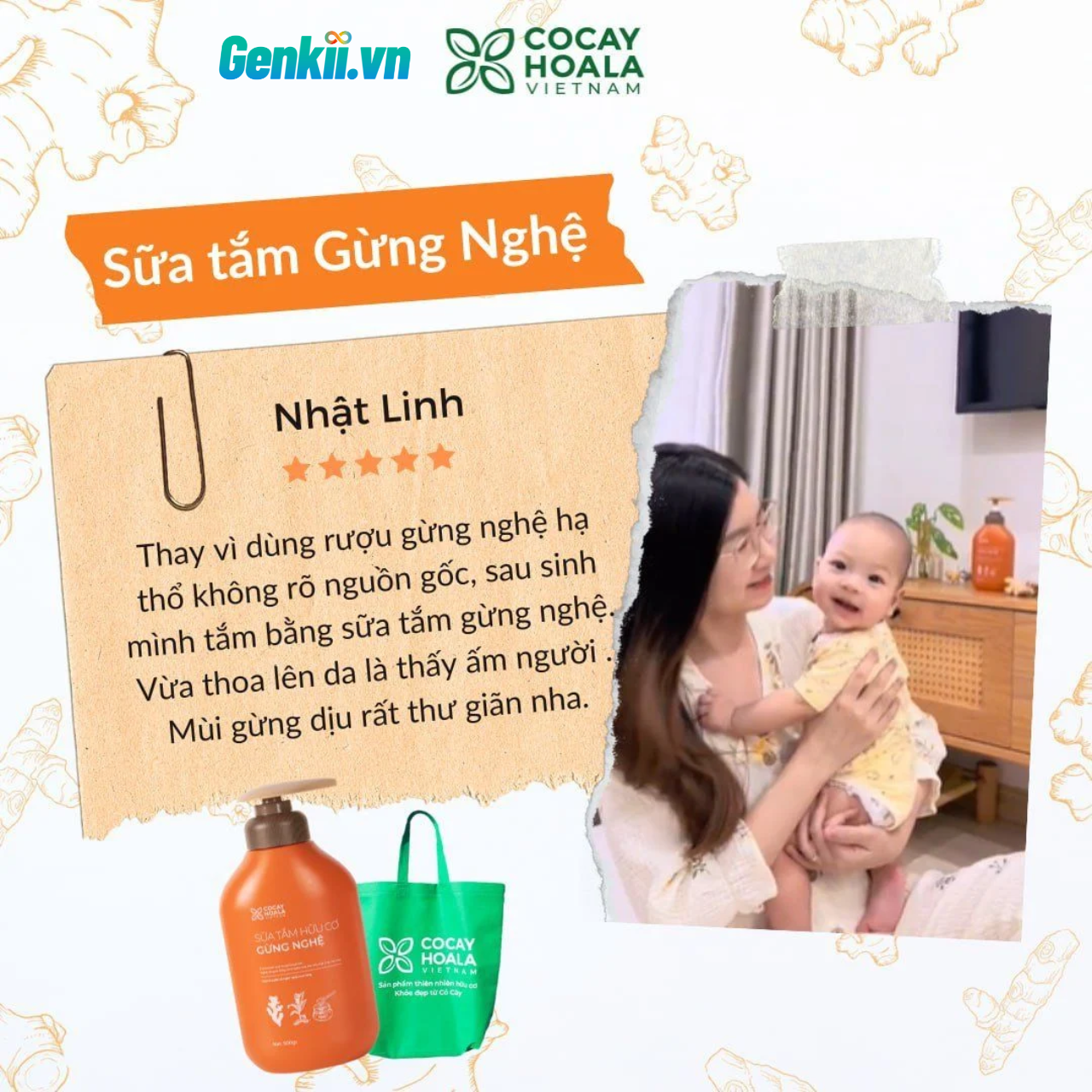  Sữa Tắm Thảo Dược Hữu Cơ Gừng Nghệ Cỏ Cây Hoa Lá 500gr Làm Sạch Sâu, Ngăn Ngừa Mụn Trên Da 