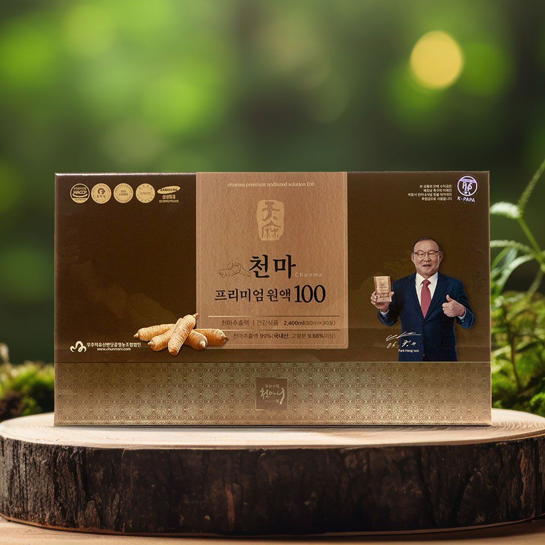  Chiết xuất thiên ma dạng lỏng Chunma Premium 100 – Hỗ Trợ Tê Bì, Run Tay Chân (Parkinson) Hiệu Quả được HLV Park Hang Seo tin dùng (30 gói x 80ml) 