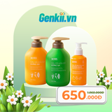  Combo Gel Gội Xả Gừng Sả + Dung dịch vệ sinh X2 Nano Nghệ Cỏ Cây Hoa Lá 