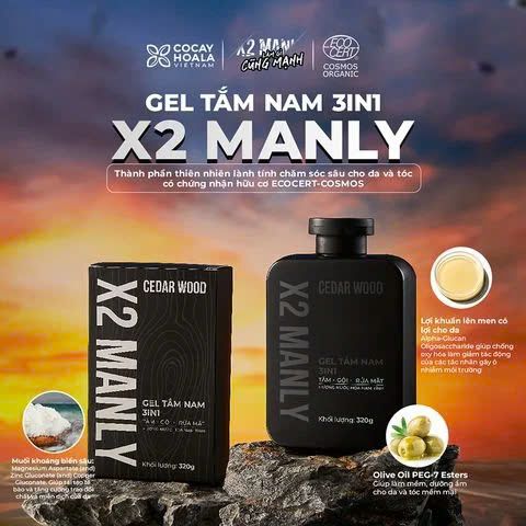  Gel tắm nam X2 Manly 
