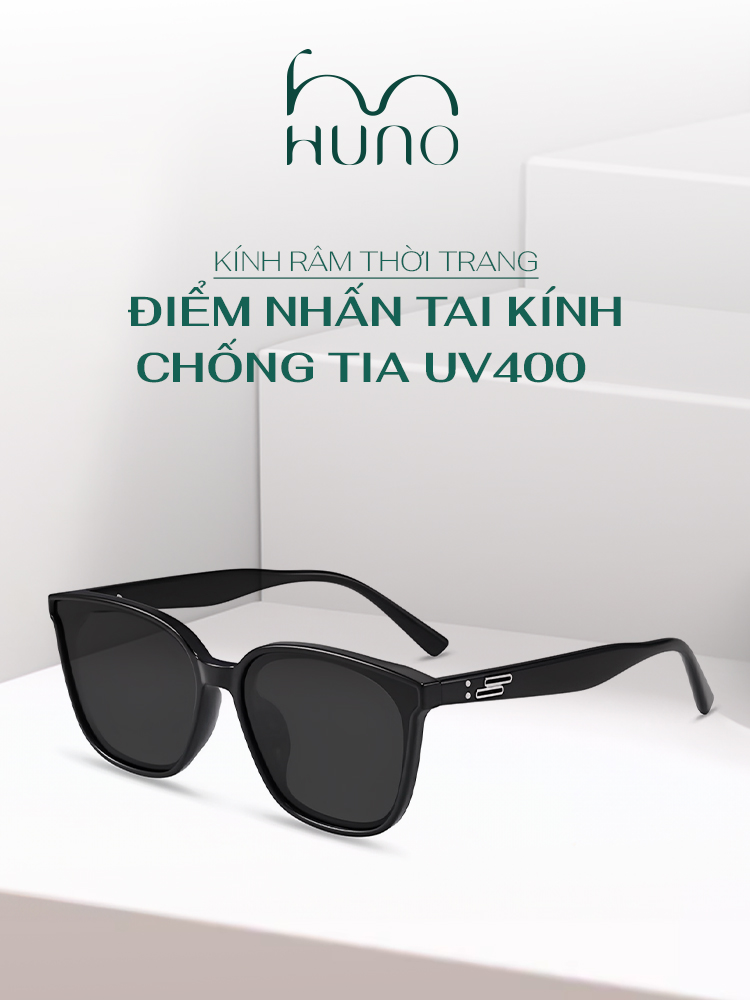 Kính râm nam nữ HUNO, kính thời trang khung TR90 bền bỉ