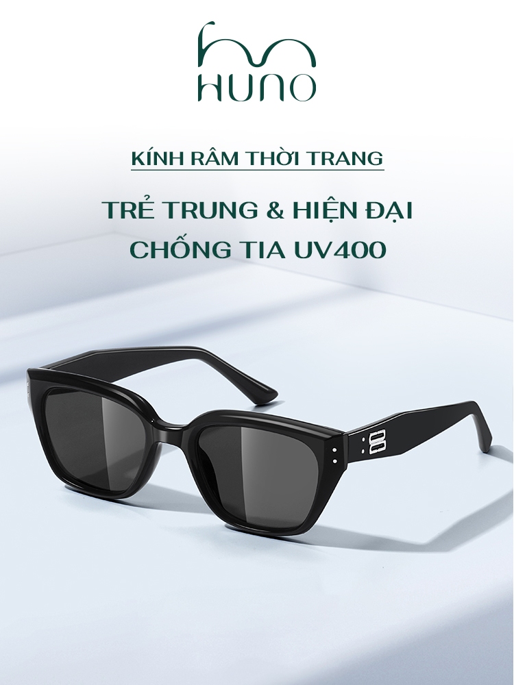 Kính râm nam nữ HUNO, kính mắt mèo chống tia UV màu sắc cá tính