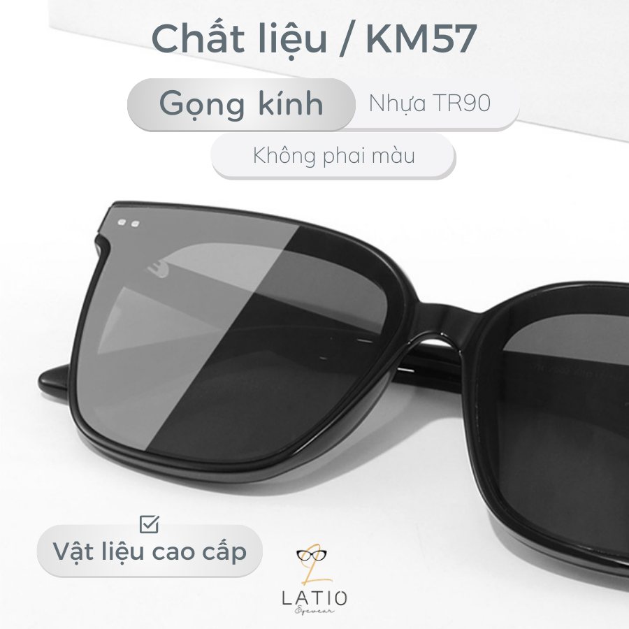 Kính râm nam nữ LATIO cá tính, thiết kế gọng vuông basic