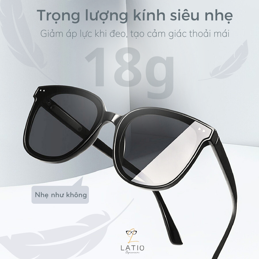 Kính râm nam nữ LATIO cá tính, thiết kế gọng vuông basic