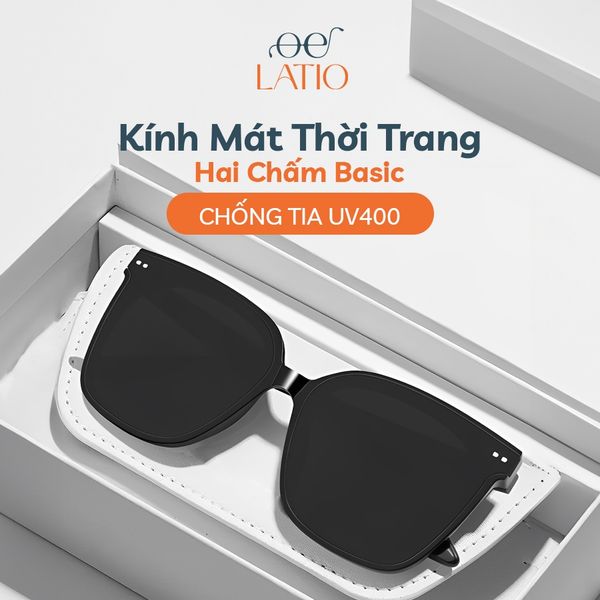 Kính râm nam nữ LATIO cá tính, thiết kế gọng vuông basic