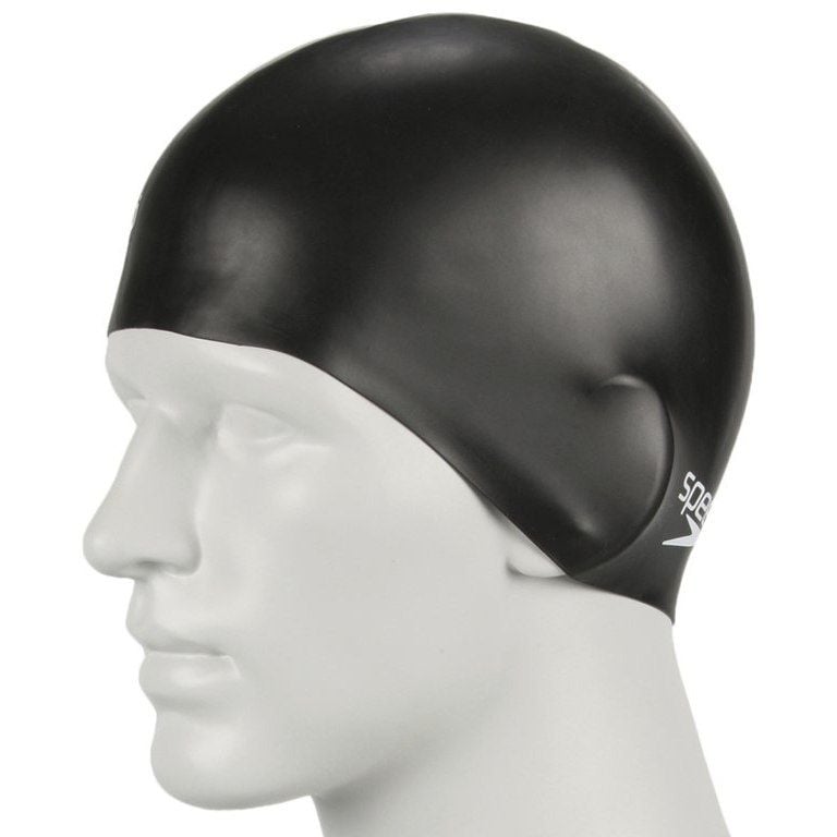Nón Bơi Người Lớn Speedo Plain Moulded Silicon Cap - Black