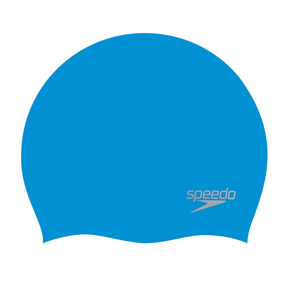 Nón Bơi Người Lớn Speedo Plain Moulded Silicon Cap - Blue