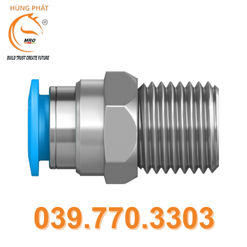 Đầu nối ren khí QS-1/4-8