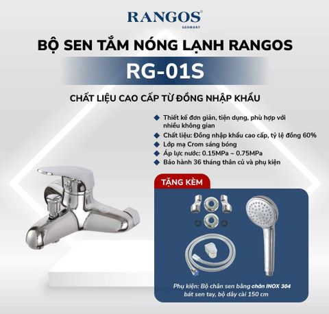Bộ sen tắm nóng lạnh Rangos RG-01S