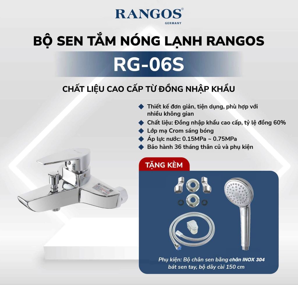 Bộ sen tắm nóng lạnh Rangos RG-06S