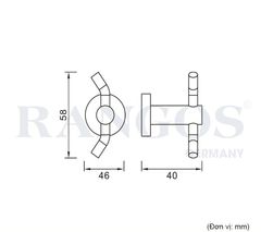 Móc treo khăn đơn 2 móc RANGOS RG-PK1905-B