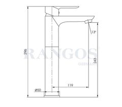 Bộ vòi lavabo gắn bàn Rangos RG-336V2B
