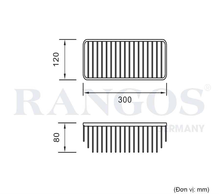 Kệ góc chữ nhật đơn RANGOS RG-PK3631D
