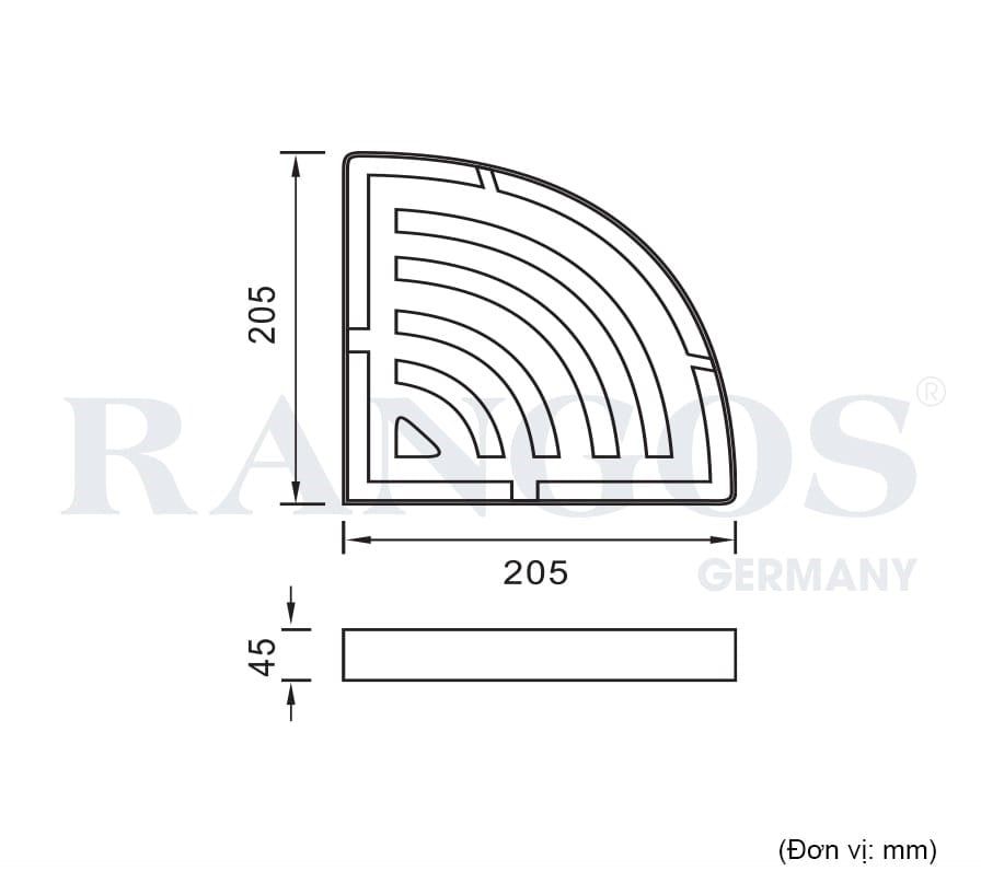 Kệ góc tam giác đơn RANGOS RG-PK3637